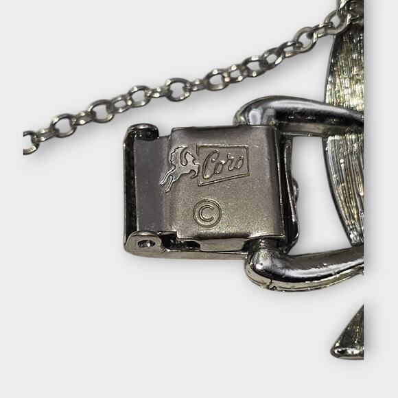 Coro Silver-Tone Link Vintage Bracelet  Mid-Century 1950s - Picture 6 of 8